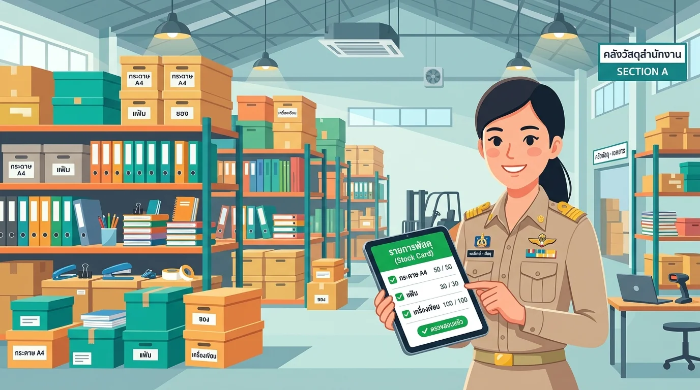 การบริหารสต็อกวัสดุคงคลังภาครัฐและบัญชีคุมวัสดุ Stock Card